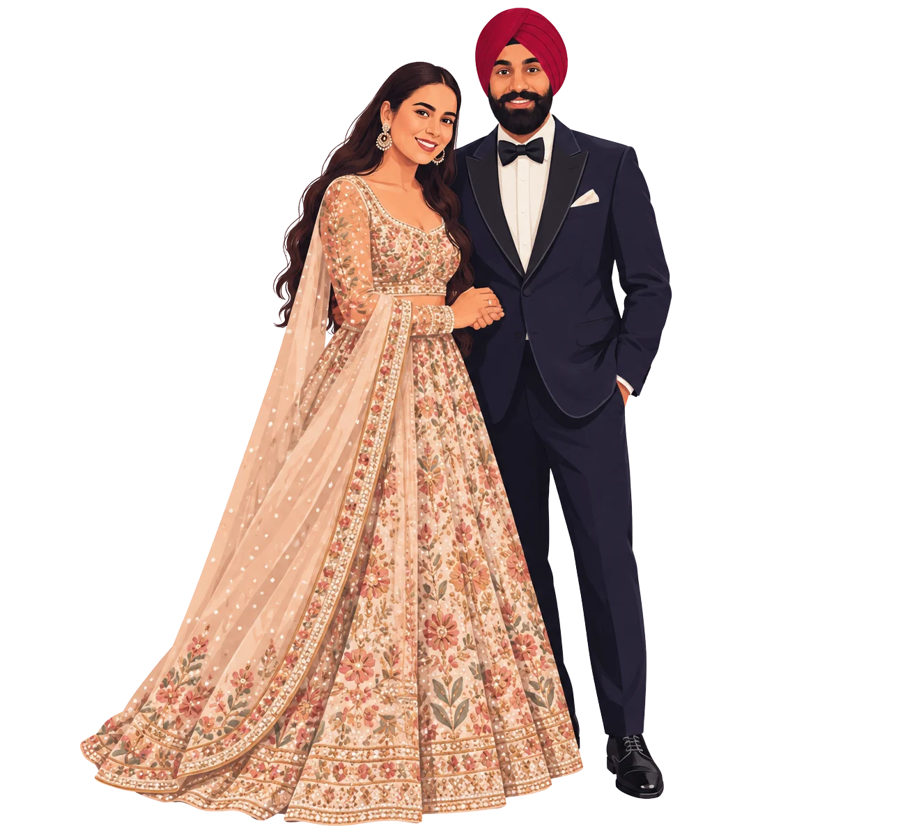Illustration of Amandeep and Arshnoor