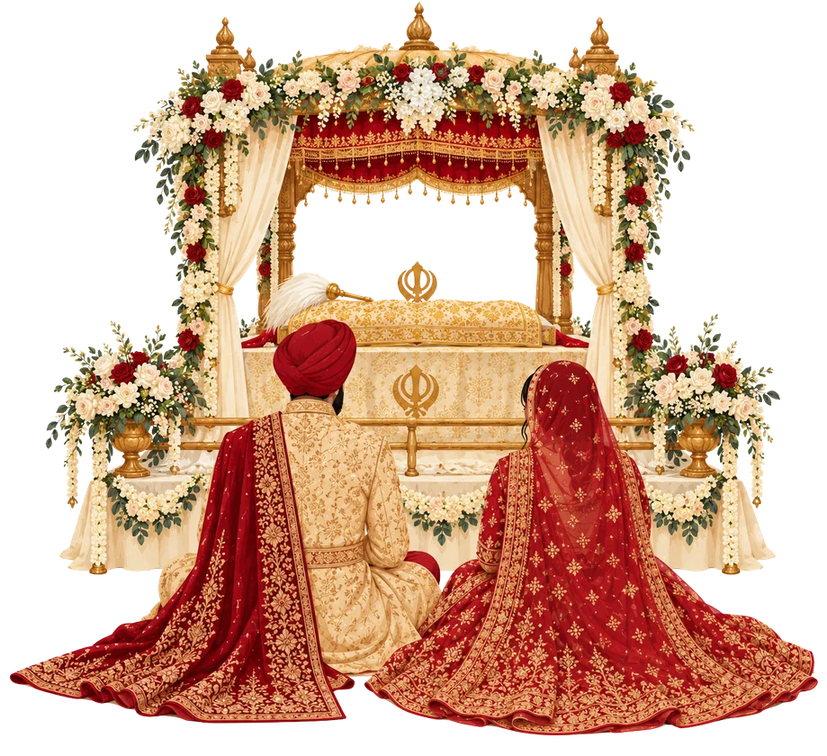 Anand Karaj ceremony in the Gurdwara